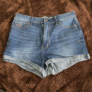 High waisted denim shorts